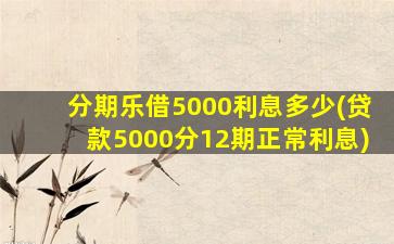 分期乐借5000利息多少(贷款5000分12期正常利息)