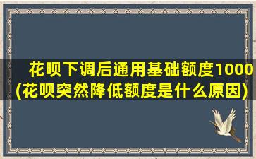 花呗下调后通用基础额度1000(花呗突然降低额度是什么原因)