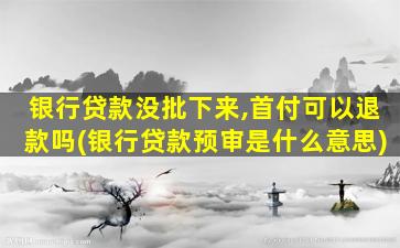 银行贷款没批下来,首付可以退款吗(银行贷款预审是什么意思)