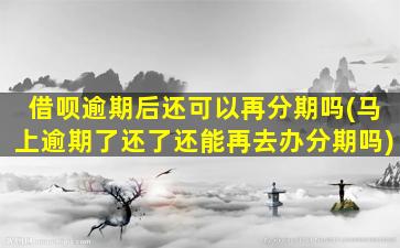 借呗逾期后还可以再分期吗(马上逾期了还了还能再去办分期吗)