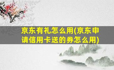 京东有礼怎么用(京东申请信用卡送的券怎么用)