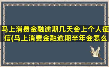 马上消费金融逾期几天会上个人征信(马上消费金融逾期半年会怎么样)