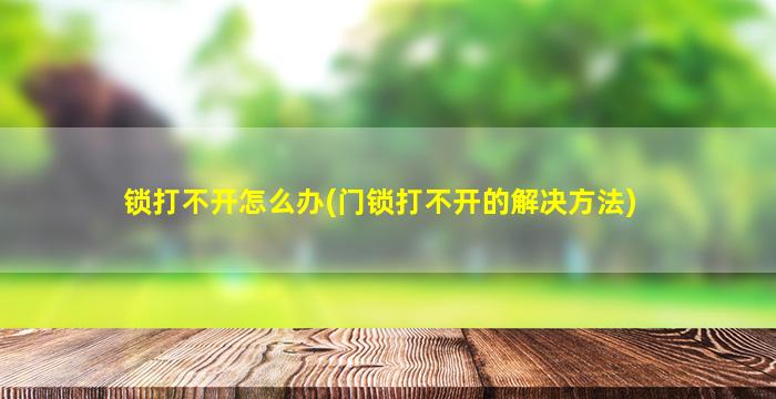 锁打不开怎么办(门锁打不开的解决方法)