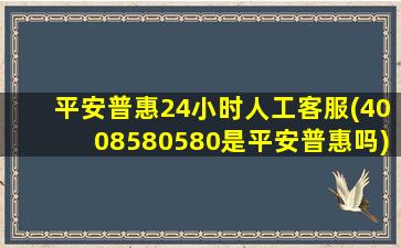 平安普惠24小时人工客服(4008580580是平安普惠吗)