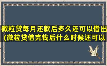 微粒贷每月还款后多久还可以借出(微粒贷借完钱后什么时候还可以再借)