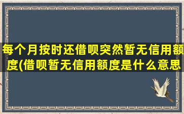 每个月按时还借呗突然暂无信用额度(借呗暂无信用额度是什么意思)