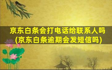 京东白条会打电话给联系人吗(京东白条逾期会发短信吗)