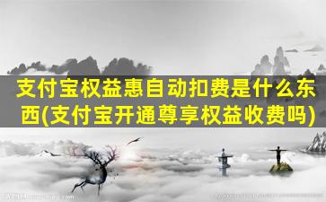 支付宝权益惠自动扣费是什么东西(支付宝开通尊享权益收费吗)