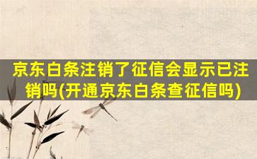 京东白条注销了征信会显示已注销吗(开通京东白条查征信吗)