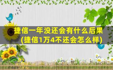 捷信一年没还会有什么后果(捷信1万4不还会怎么样)