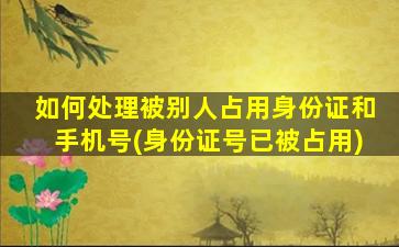 如何处理被别人占用身份证和手机号(身份证号已被占用)