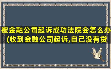 被金融公司起诉成功法院会怎么办(收到金融公司起诉,自己没有贷款)