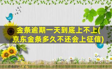 金条逾期一天到底上不上(京东金条多久不还会上征信)