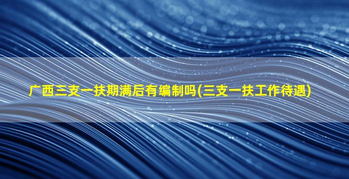 广西三支一扶期满后有编制吗(三支一扶工作待遇)