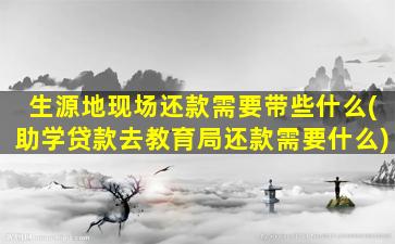 生源地现场还款需要带些什么(助学贷款去教育局还款需要什么)