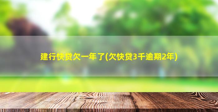 建行快贷欠一年了(欠快贷3千逾期2年)