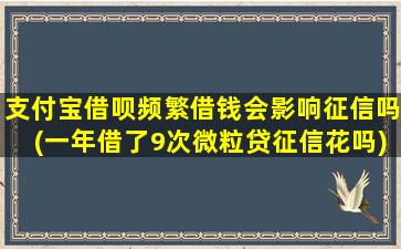 支付宝借呗频繁借钱会影响征信吗(一年借了9次微粒贷征信花吗)