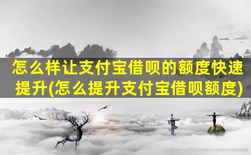 怎么样让支付宝借呗的额度快速提升(怎么提升支付宝借呗额度)