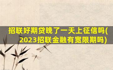 招联好期贷晚了一天上征信吗(2023招联金融有宽限期吗)