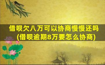 借呗欠八万可以协商慢慢还吗(借呗逾期8万要怎么协商)