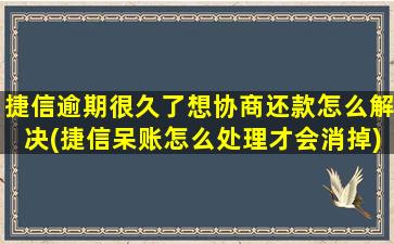 捷信逾期很久了想协商还款怎么解决(捷信呆账怎么处理才会消掉)