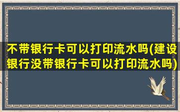 不带银行卡可以打印流水吗(建设银行没带银行卡可以打印流水吗)