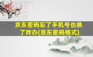 京东密码忘了手机号也换了咋办(京东密码格式)