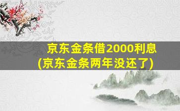 京东金条借2000利息(京东金条两年没还了)