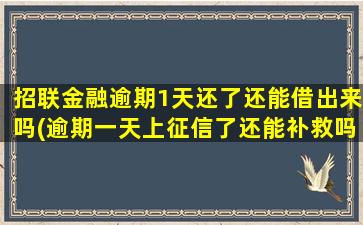 招联金融逾期1天还了还能借出来吗(逾期一天上征信了还能补救吗)