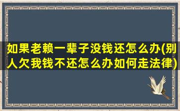 如果老赖一辈子没钱还怎么办(别人欠我钱不还怎么办如何走法律)