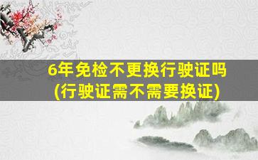 6年免检不更换行驶证吗(行驶证需不需要换证)