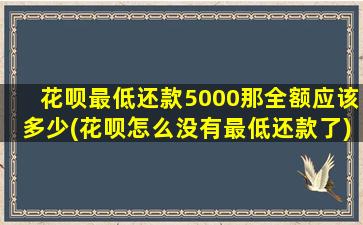 花呗最低还款5000那全额应该多少(花呗怎么没有最低还款了)