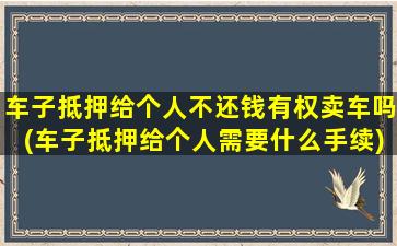 车子抵押给个人不还钱有权卖车吗(车子抵押给个人需要什么手续)