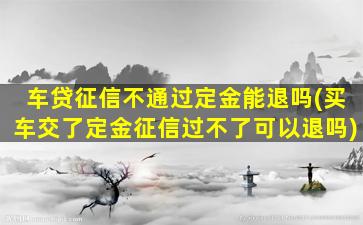 车贷征信不通过定金能退吗(买车交了定金征信过不了可以退吗)