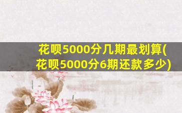 花呗5000分几期最划算(花呗5000分6期还款多少)