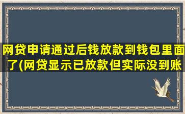 网贷申请通过后钱放款到钱包里面了(网贷显示已放款但实际没到账)