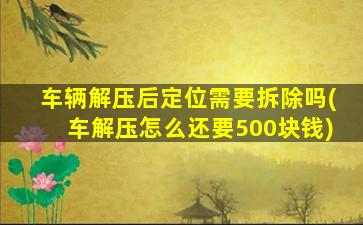 车辆解压后定位需要拆除吗(车解压怎么还要500块钱)