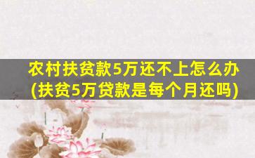 农村扶贫款5万还不上怎么办(扶贫5万贷款是每个月还吗)