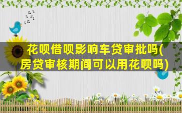 花呗借呗影响车贷审批吗(房贷审核期间可以用花呗吗)