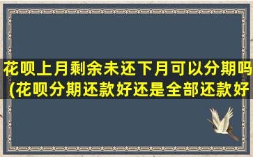 花呗上月剩余未还下月可以分期吗(花呗分期还款好还是全部还款好)