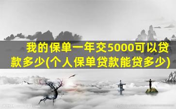 我的保单一年交5000可以贷款多少(个人保单贷款能贷多少)