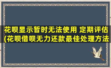 花呗显示暂时无法使用 定期评估(花呗借呗无力还款最佳处理方法)