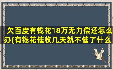 欠百度有钱花18万无力偿还怎么办(有钱花催收几天就不催了什么情况)