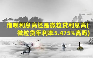 借呗利息高还是微粒贷利息高(微粒贷年利率5.475%高吗)