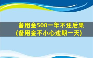 备用金500一年不还后果(备用金不小心逾期一天)