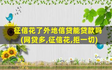 征信花了外地信贷能贷款吗(网贷多,征信花,拒一切)