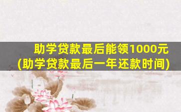 助学贷款最后能领1000元(助学贷款最后一年还款时间)