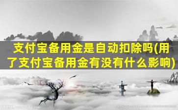 支付宝备用金是自动扣除吗(用了支付宝备用金有没有什么影响)