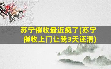 苏宁催收最近疯了(苏宁催收上门让我3天还清)