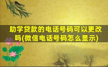 助学贷款的电话号码可以更改吗(微信电话号码怎么显示)